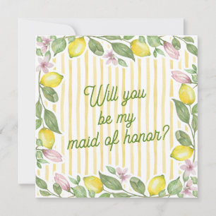 Cartão de Proposta de Damas de Honra com Aquarela