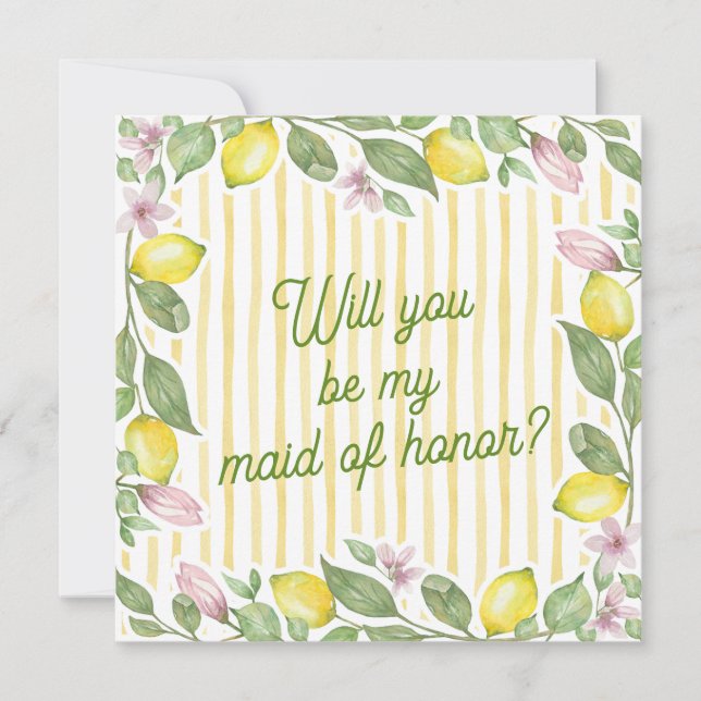 Cartão de Proposta de Damas de Honra com Aquarela  (Frente)