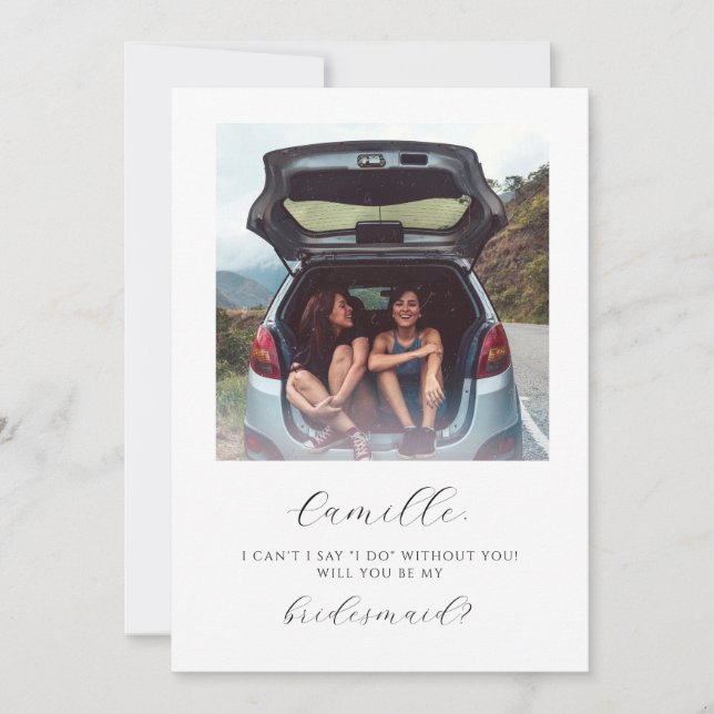 Cartão de Proposta de Damas de Honra com Foto Mini (Frente)