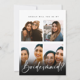 Cartão de proposta de festa de bridal de colagem d