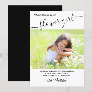 Cartão de Proposta de Foto com Letra Elegante de V