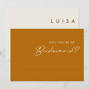 Cartão de Proposta de Laranja de Bridesmaid do De