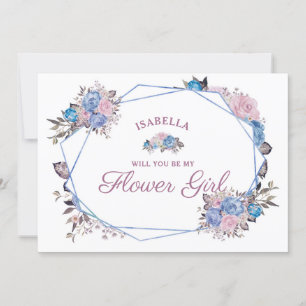 Cartão de Proposta de Menina das Flores Charme Par