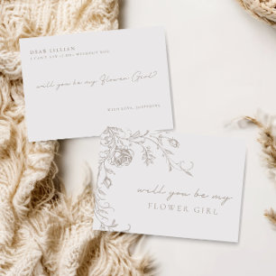 Cartão de Proposta de Menina das Flores Elegante V