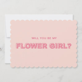 Cartão de proposta de menina de flor com contorno 