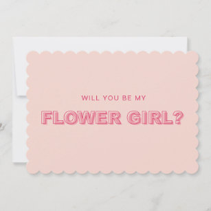 Cartão de proposta de menina de flor em contorno d