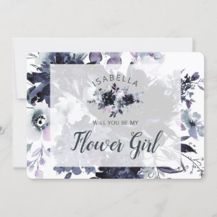 Cartão de Proposta de Menina de Flores Floral Notu