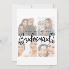 Cartão de proposta de noiva desbotada com colagem 