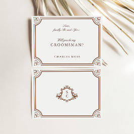 Cartão de Proposta de Padrinho de casamento Clássi