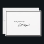 Cartão de Proposta de Padrinho de Formatura Elegan<br><div class="desc">Este cartão de proposta de padrinho de formatura elegante moderno é perfeito para o seu casamento minimalista moderno. Este design apresenta caligrafia simples preta com um fundo neutro branco para combinar com o seu casamento clássico tradicional ou casamento boho minimalista na primavera, verão, outono ou inverno. Por favor, sinta-se à...</div>