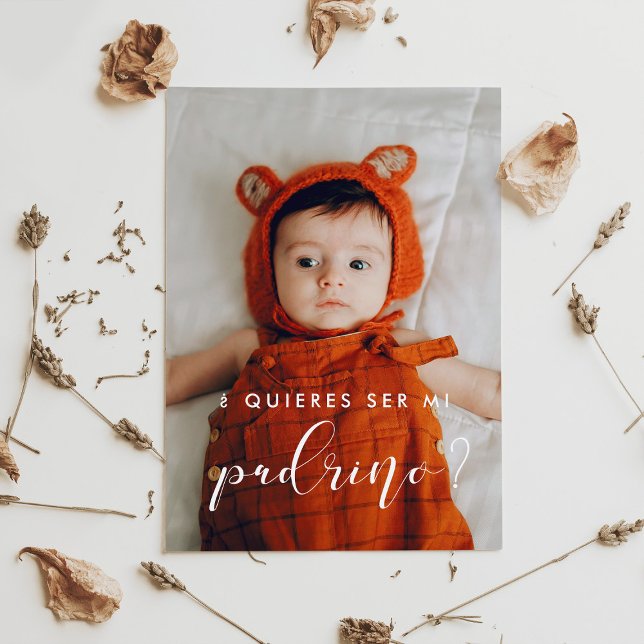 Cartão de proposta de padrinho Elegant Quieres ser (Criador carregado)