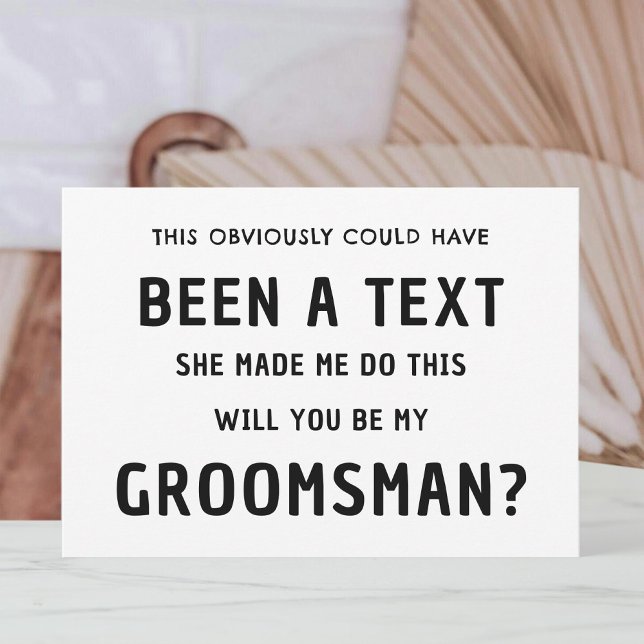 Cartão de Proposta de Padrinhos Engraçado | Propos (Funny Groomsmen Proposal Card | Best Man Proposal)