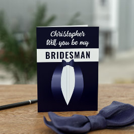 Cartão de Proposta de Partido Bridal Azul Tuxedo C