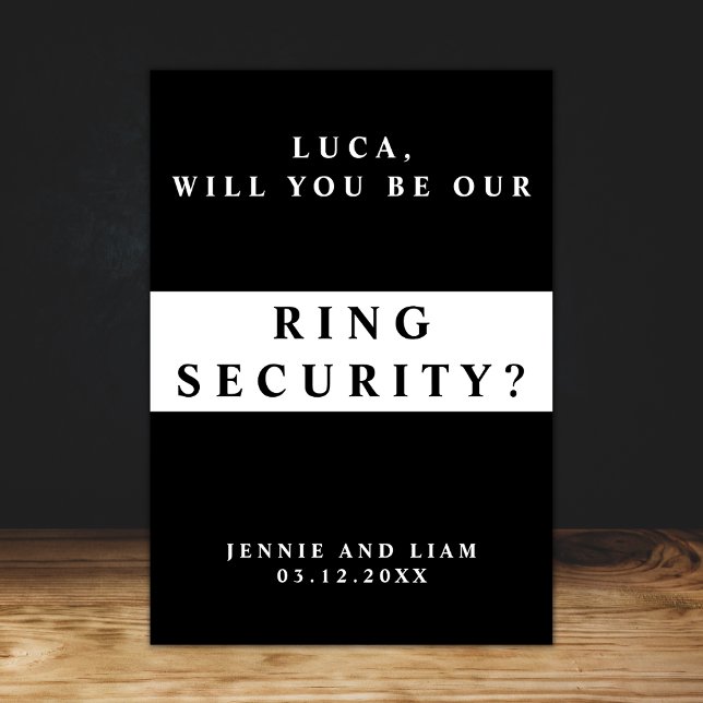 Cartão de Proposta de Segurança de Aliança de Casa (will you be our ring security proposal card template be our ring bearer proposal wedding ring )
