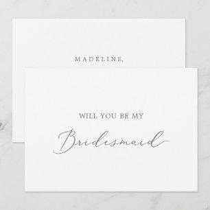 Cartão de Proposta Delicado de Bridesmaid