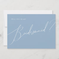 Cartão de Proposta Dusty Blue Bridesmaid