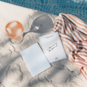 Cartão de Proposta Elegante Azul Bridesmaid