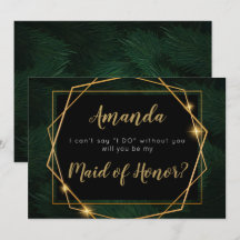 Cartão de proposta Elegante de Bridesmaid tropical