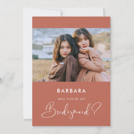 Cartão de proposta Elegante de Red Clay Bridesmaid