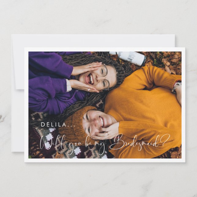 Cartão de proposta Elegante e moderno da Bridesmai (Frente)