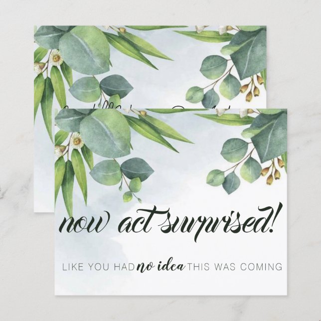 Cartão de Proposta Eucalyptus Bridesmaid Greenery (Frente/Verso)