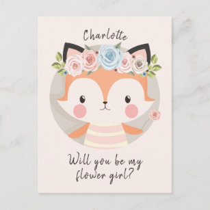 Cartão de Proposta Fox Flower Girl