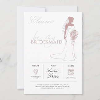 Cartão de Proposta Minimalista da Bridesmaid