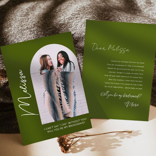 Cartão de Proposta Moderno Mínimo de Bridesmaid (Criador carregado)