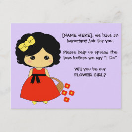 Cartão de Proposta para Menina das Flores - Cabelo