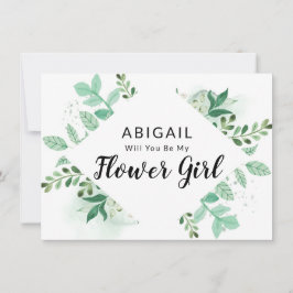 Cartão de Proposta para Menina de Flor Botânica de