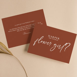 Cartão de Proposta para Menina de Flor Moderno Boh