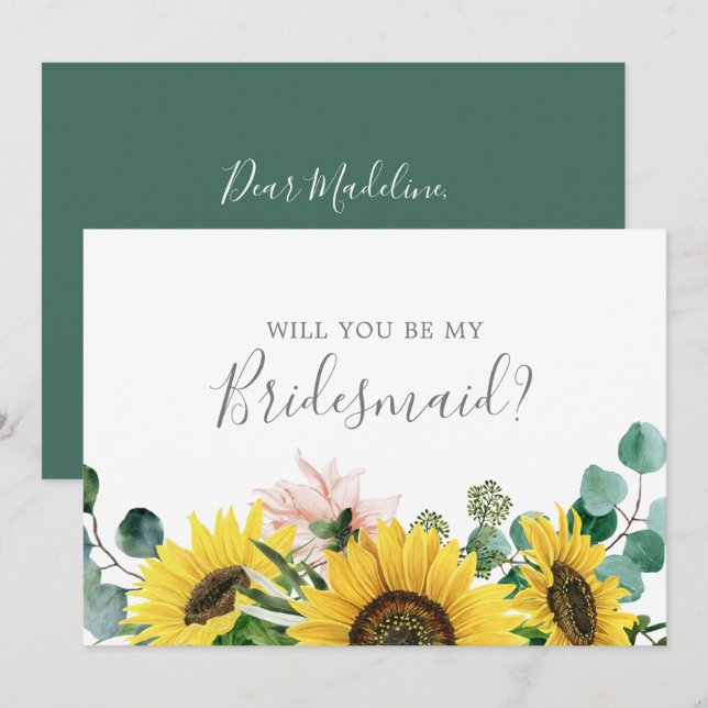 Cartão de Proposta Russo de Girassol (Frente/Verso)