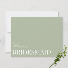 Cartão de Proposta Verde de Elegante Sage Bridesma