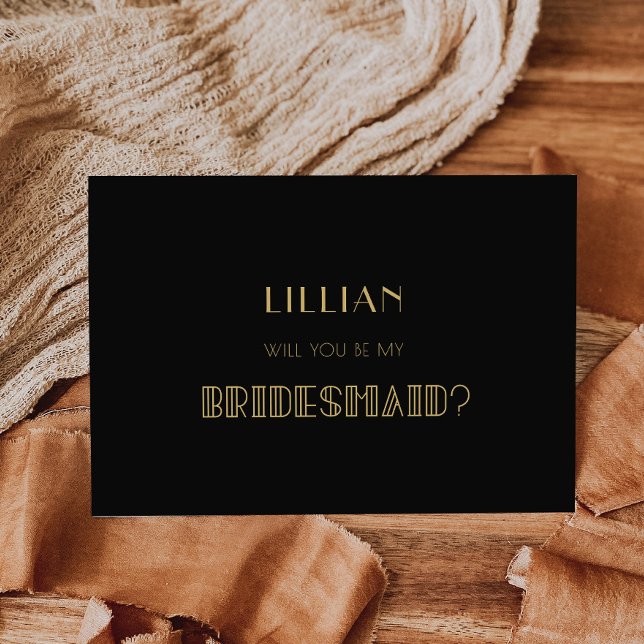 Cartão de proposta Vintage 1920 art deco bridesmai (Criador carregado)