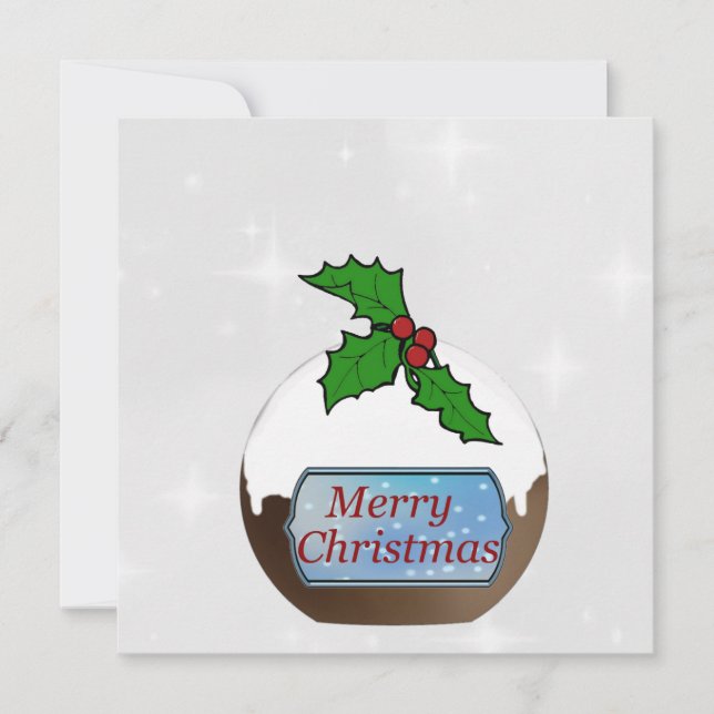 Cartão de pudim de Natal feliz personalizado (Frente)