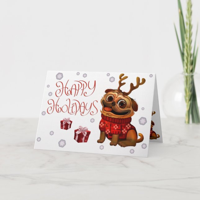 Cartão de PuGreeting do feriado (Frente)