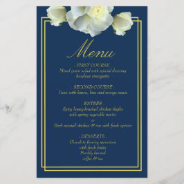 Cartão de Quadro Dbl Do Menu De Script Dourado Azu