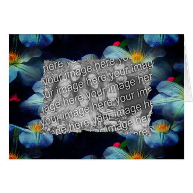 Cartão de Quadro Fotográfico White Clematis Flower (Frente Horizontal)