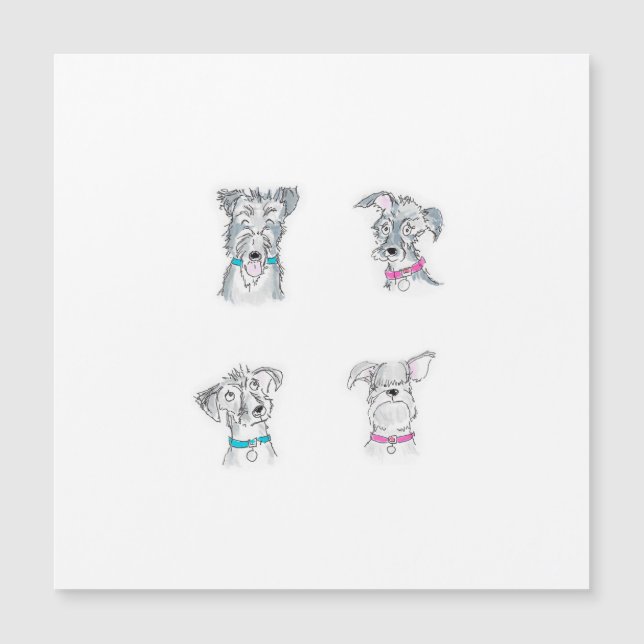 Cartão de quatro cães desalinhados (Frente)
