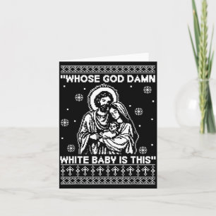 Cartão De Quem é Este Bebê Branco de Deus Natal Engraçado