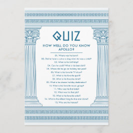 Cartão de Questionário de Festa Grega