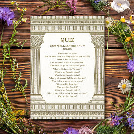 Cartão de Quiz de Toga de Festa