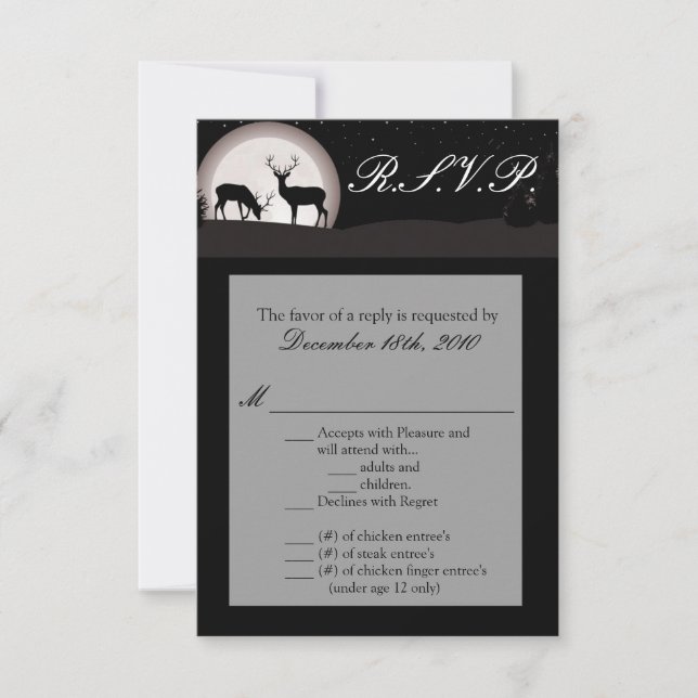 Cartão de R.S.V.P. 3,5x5 Caça ao Veado Lua de Caça (Frente)