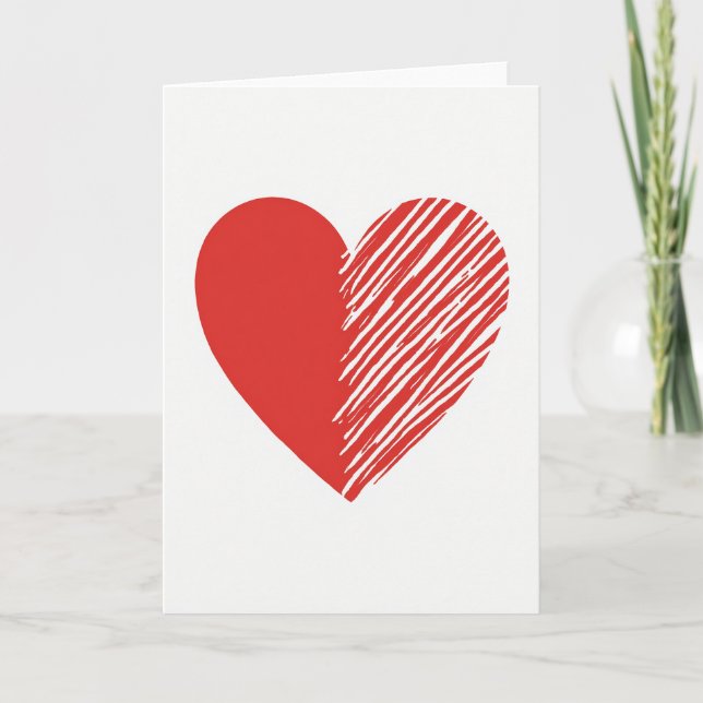 Cartão de Rabiscos de Coração de Amor (Frente)