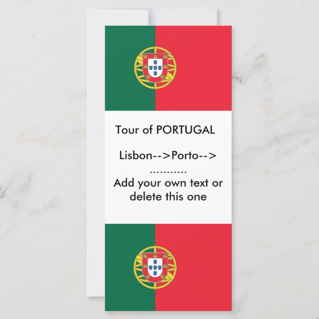 Cartão de Rack com Bandeira de Portugal (Frente)