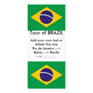 Cartão de rack com bandeira do Brasil