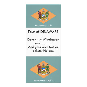 Cartão de rack com sinalizador de Delaware, EUA