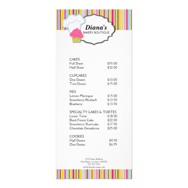 Cartão de rack de Cupcake e chapelaria de chapelar (Frente)