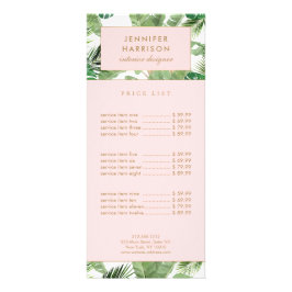 Cartão de Rack de Padrão de Folhas Tropicais em Aq