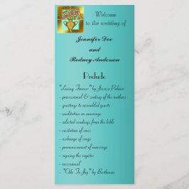 Cartão de Rack do Programa de Casamento Floral Ele